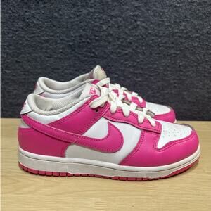 Nike Dunk Low Laser/Fuschia Sneakers Kids Size 1Y GS FB9108-102 (Read)